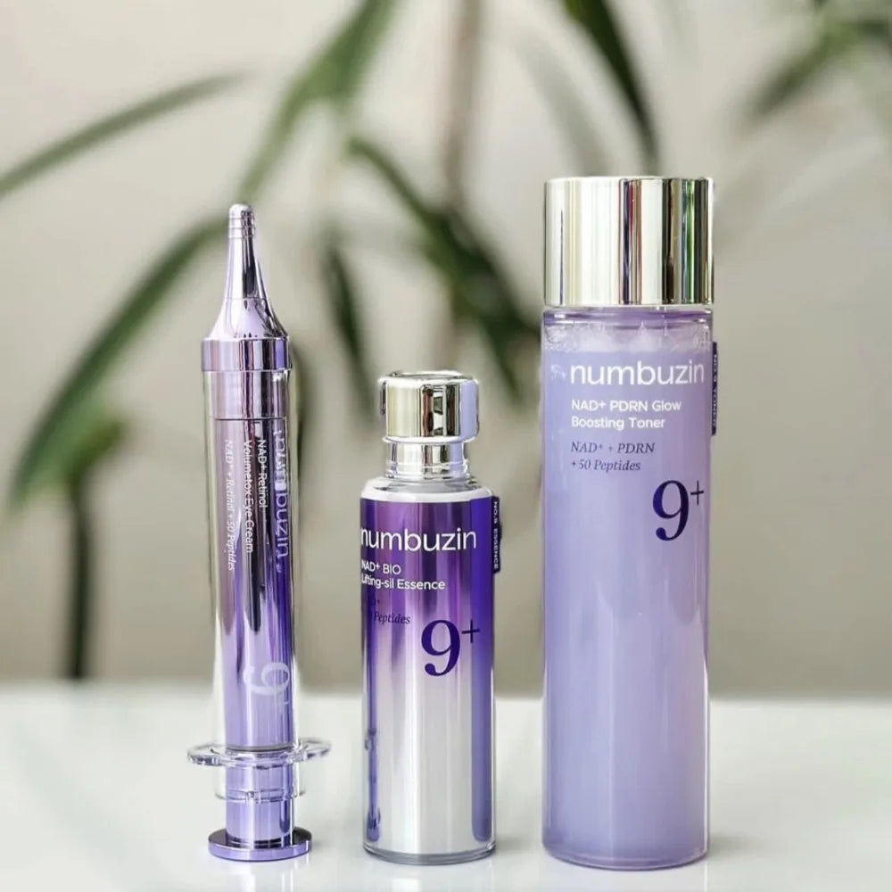 Numbuzin No.9+ Time-Reversing Skincare Set Lifting Essence Retinol Eye