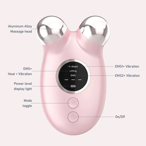 Facial Massager EMS Microcurrent Lifting Device Face Roller Anti
