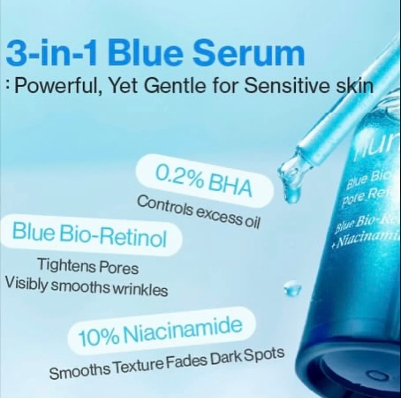 Numbuzin No.3 Blue Bio-Retinol Pore Refining Serum Niacinamide Gentle
